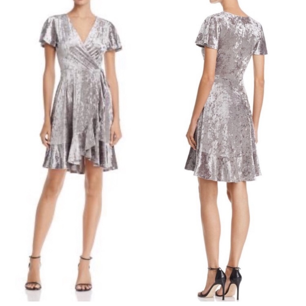 Aqua Silver velvet Wrap Dress from Bloomingdale’s